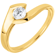 Bague solitaire Soir d'été or jaune 9 carats - 0.32 carats