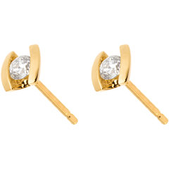 Earring Precious Nest - Caldera - yellow gold - 0.21 carat - 18 carats