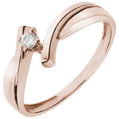 Solitaire Precious Nest - Jupiter - pink gold - 0.05 carat - 18 carats