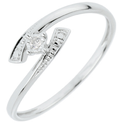 Solitaire Ring Precious Nest - Tell me Yes - white gold - 18 carats