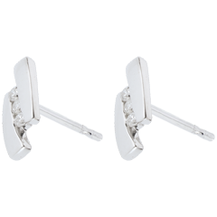 Earring Precious Nest - Parenthese - white gold - 18 carats