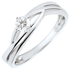 Precious Nest Solitaire - Dova - 0.15 carat diamond -white gold 18 carats 