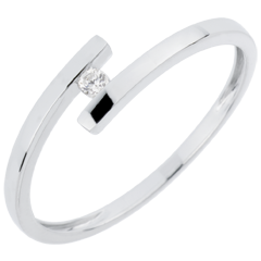 Solitario Nido Precioso - Amor Puro - oro blanco 18 quilates - diamante 0.03 quilates