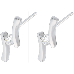 Pendientes Nido Precioso - Apóstrofe diamantes - oro blanco 18 quilates