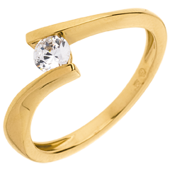 Solitario Nido Precioso - Apóstrofe - oro amarillo 18 quilates - diamante 0.25 quilates