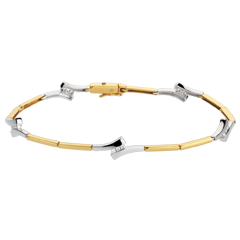 Pulsera triología - oro blanco y amarillo 18 quilates 