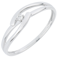 Solitario Nido Prezioso - Unione Bianca - Oro bianco - 18 carati - Diamante