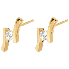 Orecchini Nido Prezioso - Apostrofo - modello molto grande - Oro giallo - 18 carati - Diamante - 0.31 carati