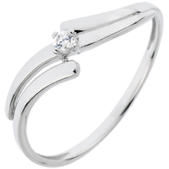 Solitario Nido Prezioso - Evasione- Oro bianco - 18 carati - Diamante