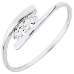 Anello Nido Prezioso - Trillusion - Oro bianco - 18 carati - Diamanti