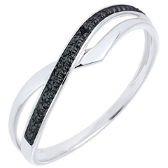 Anello Marina oro bianco e diamanti neri.