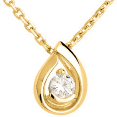 Ciondolo Lacrima diamante - Oro giallo - 18 carati - Diamante - 0.21 carati