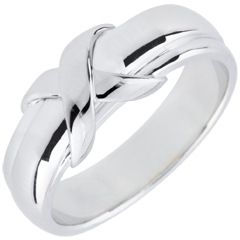 Obrączka Znak z białego złota 18-karatowego