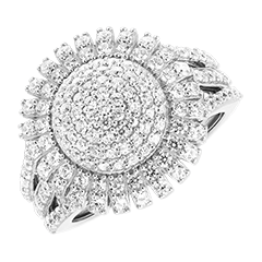 Nova Ring – 9-karätiges Weißgold und synthetische Diamanten