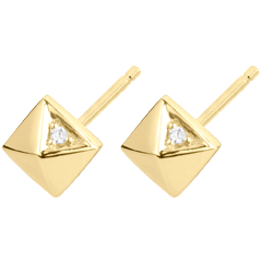Ohrringe Schöpfung - Rohdiamanten - Gelbgold - 18 Karat