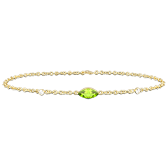 Bracelet Regard d'Orient - péridot et diamants - or jaune 9 carats
