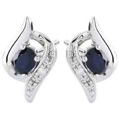 Boucles d'oreilles Nazumi - or blanc 9 carats