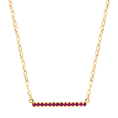 Collier Ardent – Or jaune 9 carats et rubis synthétiques