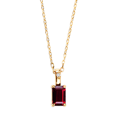 Collier Ardent – Or jaune 9 carats, rubis et diamants synthétiques