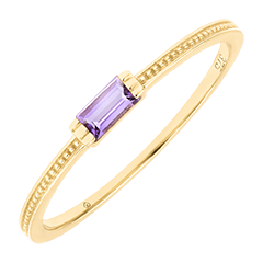 Bague Virelys – Or jaune 9 carats et améthyste
