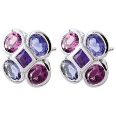 Boucles d'oreilles Etania - or blanc 9 carats