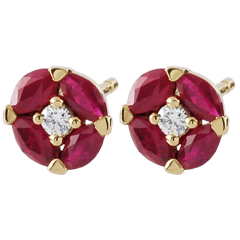Boucles d'oreilles Coquelicots - or jaune 9 carats