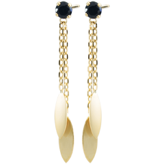 Boucles d'oreilles Sakari - saphirs - or jaune 9 carats