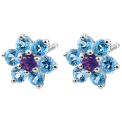 Boucles d'oreilles Fleurs des neiges - or blanc 9 carats