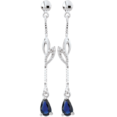 Boucles d'oreilles Evina - or blanc 18 carats et saphirs
