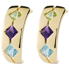 Topaz, Amethyst, Peridot, Fantasy, Earrings