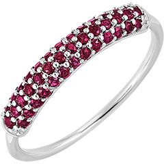 Bird of Paradise - ruby - 18 carat white gold ring