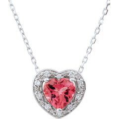 Enchanting Pink Tourmaline Heart Necklace - 18 carats