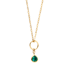 Olivia Ketting – 9 karaat geelgoud, synthetische smaragd