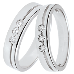 Olympia Duo-Trauringe – Weißgold & Diamanten – 18-karätig