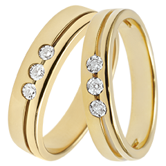 Olympia Duo Trouwringen – Geelgoud & Diamanten – 9 karaat
