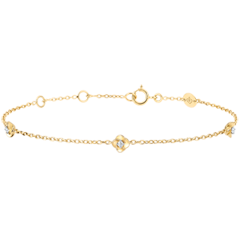 Armband Ontluiking - Kroon van rozen - Diamanten - 9 karaat geelgoud