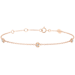 Armband Ontluiking - Kroon van rozen - Diamanten - roségoud 9 karaat