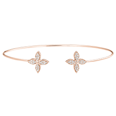 Bedelarmband Ontluiking - Dubbel Geluk - 18 karaat roségoud en diamanten