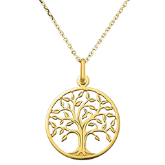 Opengewerkte Medaille Levensboom – 9 Karaat Geelgoud