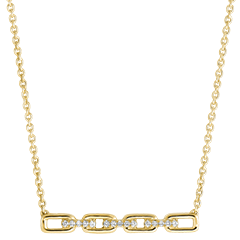 Orient Gaze Necklace - Cuban Link - yellow gold 18 carats and diamonds
