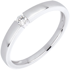 Anillo Solitario Vera - oro blanco 18 quilates