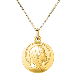 Medalla Virgen Protectora – Oro Amarillo de 18 Quilates