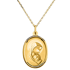 Medalla Amor Maternal Ovalada – Oro Amarillo de 18 Quilates