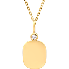 Medalla barril para grabar Églantine – Oro amarillo de 18 quilates y diamante sintético