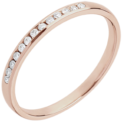 Alianza oro rosa diamante