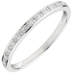 Alianza brillo de diamante - oro blanco y diamantes
