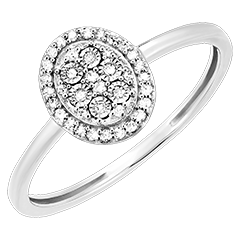 Anillo Origine - Brillo Oval - oro blanco 9 quilates y diamantes