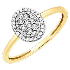 Anillo Origine - Brillo Oval - oro blanco y amarillo 9 quilates y diamantes