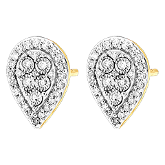 Pendientes Origine - Destello Gota - oro blanco y amarillo 9 quilates y diamantes