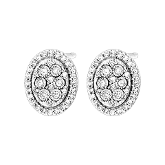 Pendientes Origine - Brillo Oval - oro blanco 9 quilates y diamantes